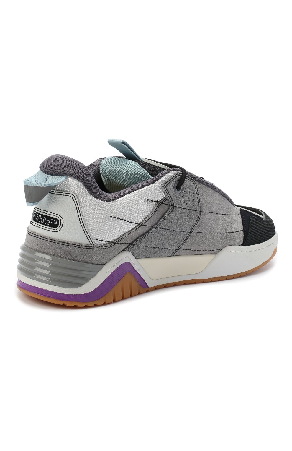 Комбинированные кеды OFF-WHITE серого цвета по цене 51300 руб., арт. 0MIA186E20LEA0011006, фото 4 Комбинированные кеды OFF-WHITE, арт. 0MIA186E20LEA0011006, фото 4