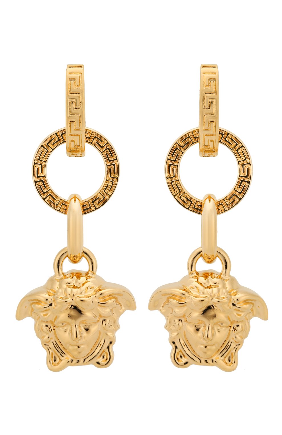 Серьги с подвесками medusa VERSACE золотого цвета по цене 43300 руб., арт. DG2F062/DJMT, фото 1 Серьги с подвесками medusa VERSACE, арт. DG2F062/DJMT, фото 1