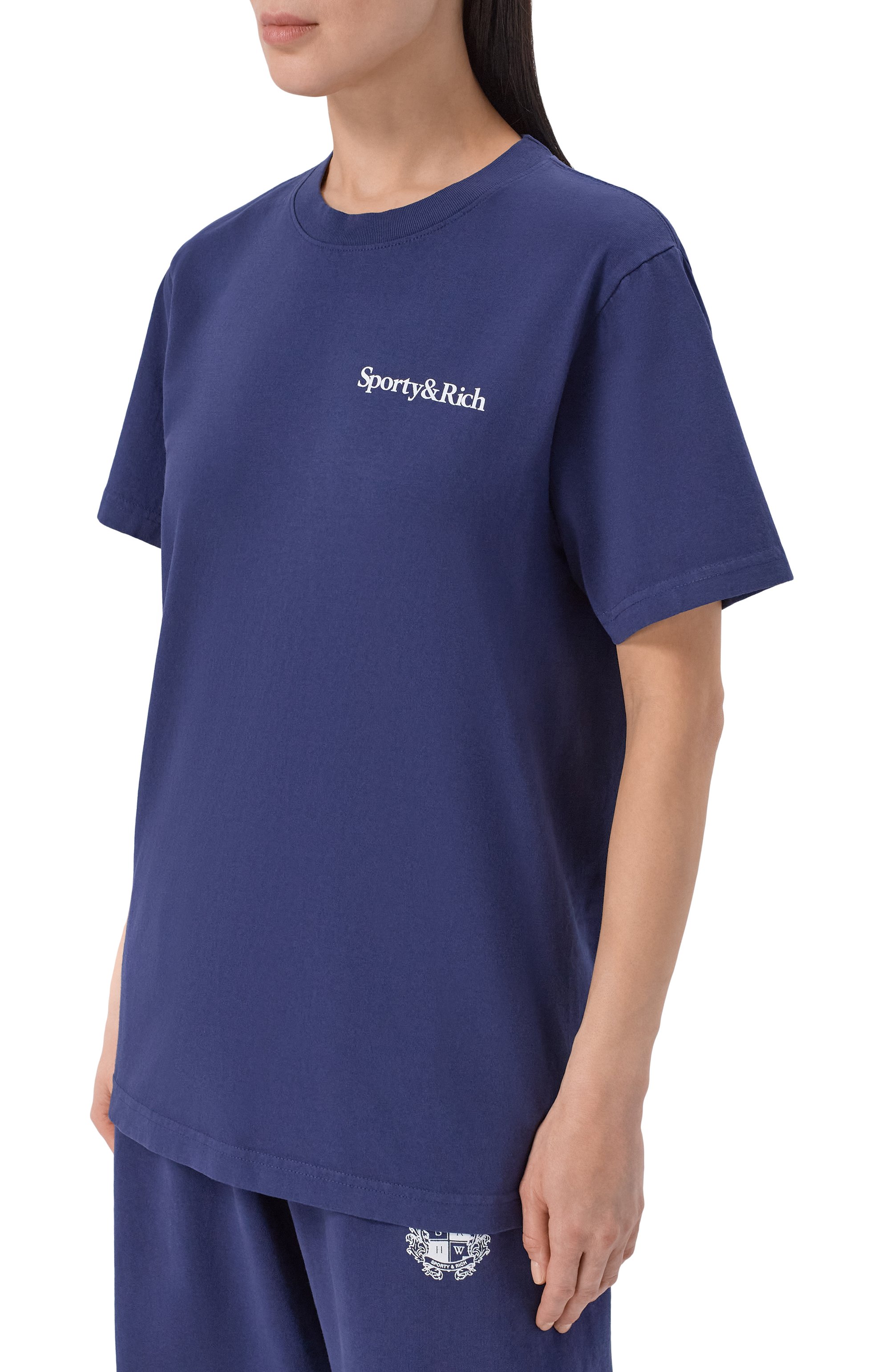 Хлопковая футболка SPORTY AND RICH, арт. T004361300BL106, фото 3