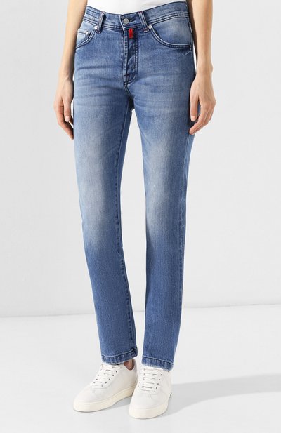 Джинсы прямого кроя KITON голубого цвета по цене 109500 руб., арт. DJ4701/J07R51, фото 3 Джинсы прямого кроя KITON, арт. DJ4701/J07R51, фото 3