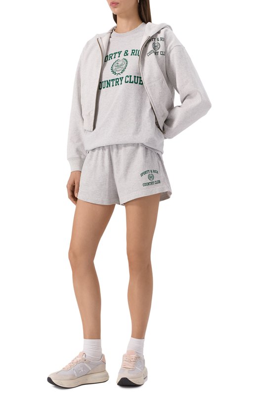 Хлопковая футболка Sporty and Rich T0043606218GY03 Серый  T0043606218GY03 Фото 2