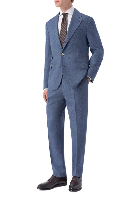 Шерстяной костюм Brunello Cucinelli MV414LDWH Голубой MV414LDWH