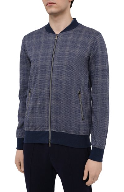 Хлопковый бомбер CAPOBIANCO синего цвета по цене 52100 руб., арт. 10M451.QU00., фото 3 Хлопковый бомбер CAPOBIANCO, арт. 10M451.QU00., фото 3