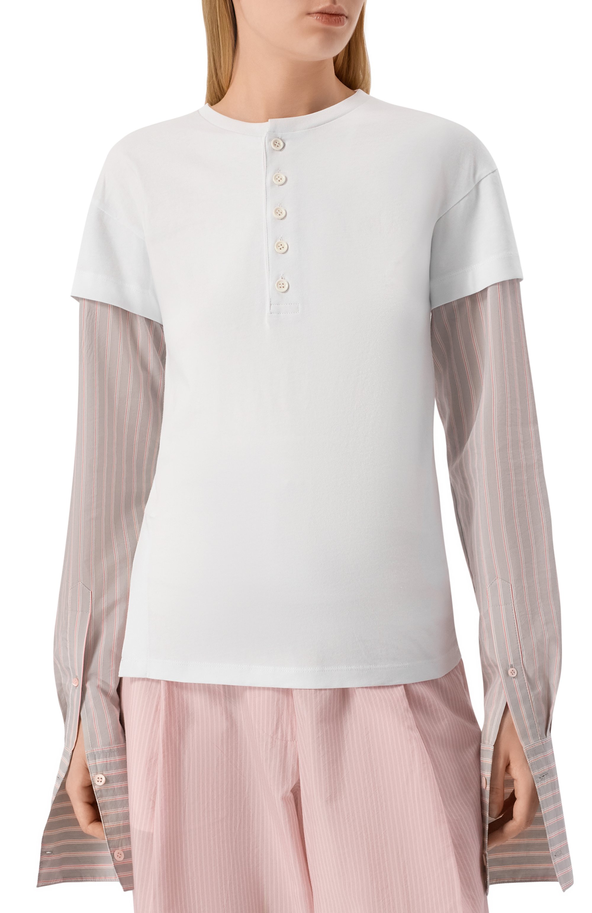 Хлопковый лонгслив-хенли DRIES VAN NOTEN, арт. 251-011156-1603, фото 3