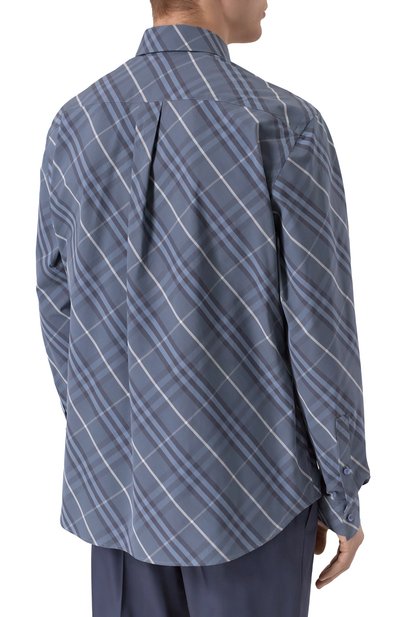 Хлопковая рубашка BURBERRY синего цвета по цене 84250 руб., арт. 8108726, фото 4 Хлопковая рубашка BURBERRY, арт. 8108726, фото 4