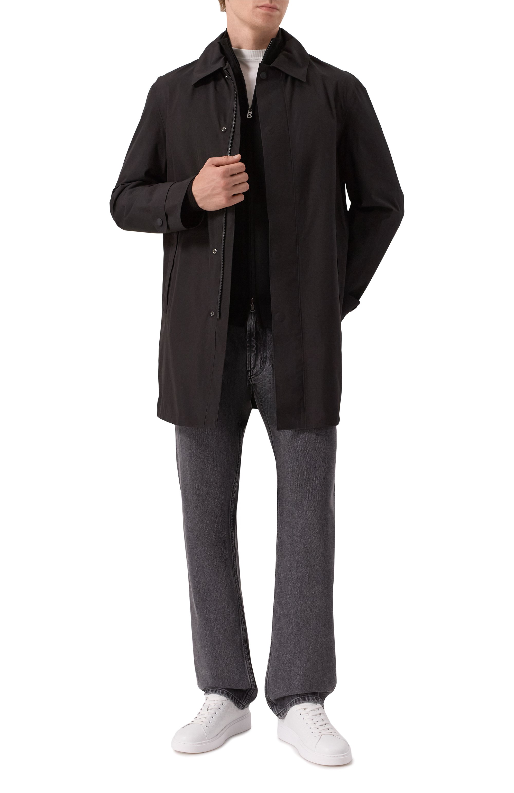 Плащ BOSS черного цвета по цене 89950 руб., арт. 50543262, фото 2 Плащ BOSS, арт. 50543262, фото 2