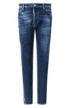 Мужские джинсы DSQUARED2 синего цвета, арт. S74LB1654/S30664 | Фото 1 (Длина (брюки, джинсы): Стандартные; Материал сплава: Проставлено; Драгоценные камни: Проставлено; Кросс-КТ: Деним; Силуэт М (брюки): Прямые; Детали: Делаве, Потертости; Материал внешний: Деним, Хлопок; Стили: Повседневный)