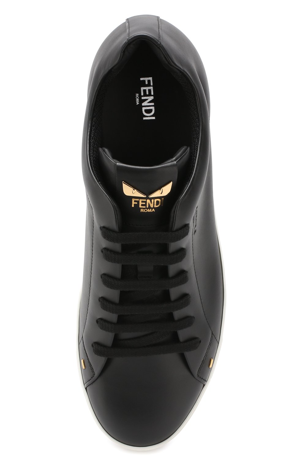 Кожаные кеды с отделкой bag bugs FENDI черного цвета по цене 64000 руб., арт. 7E1075 NA7, фото 5 Кожаные кеды с отделкой bag bugs FENDI, арт. 7E1075 NA7, фото 5