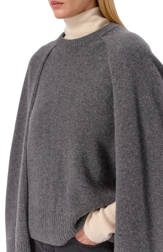 Кашемировый свитер TOTEME 261-WRT0635-YA0235 Серый  261-WRT0635-YA0235 Фото 5