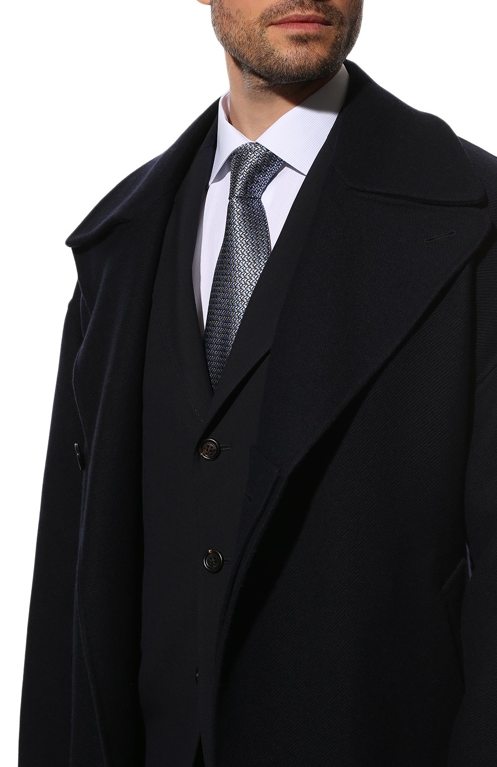 Шелковый галстук ZEGNA голубого цвета по цене 22150 руб., арт. Z3E31T/1XW, фото 2 Шелковый галстук ZEGNA, арт. Z3E31T/1XW, фото 2