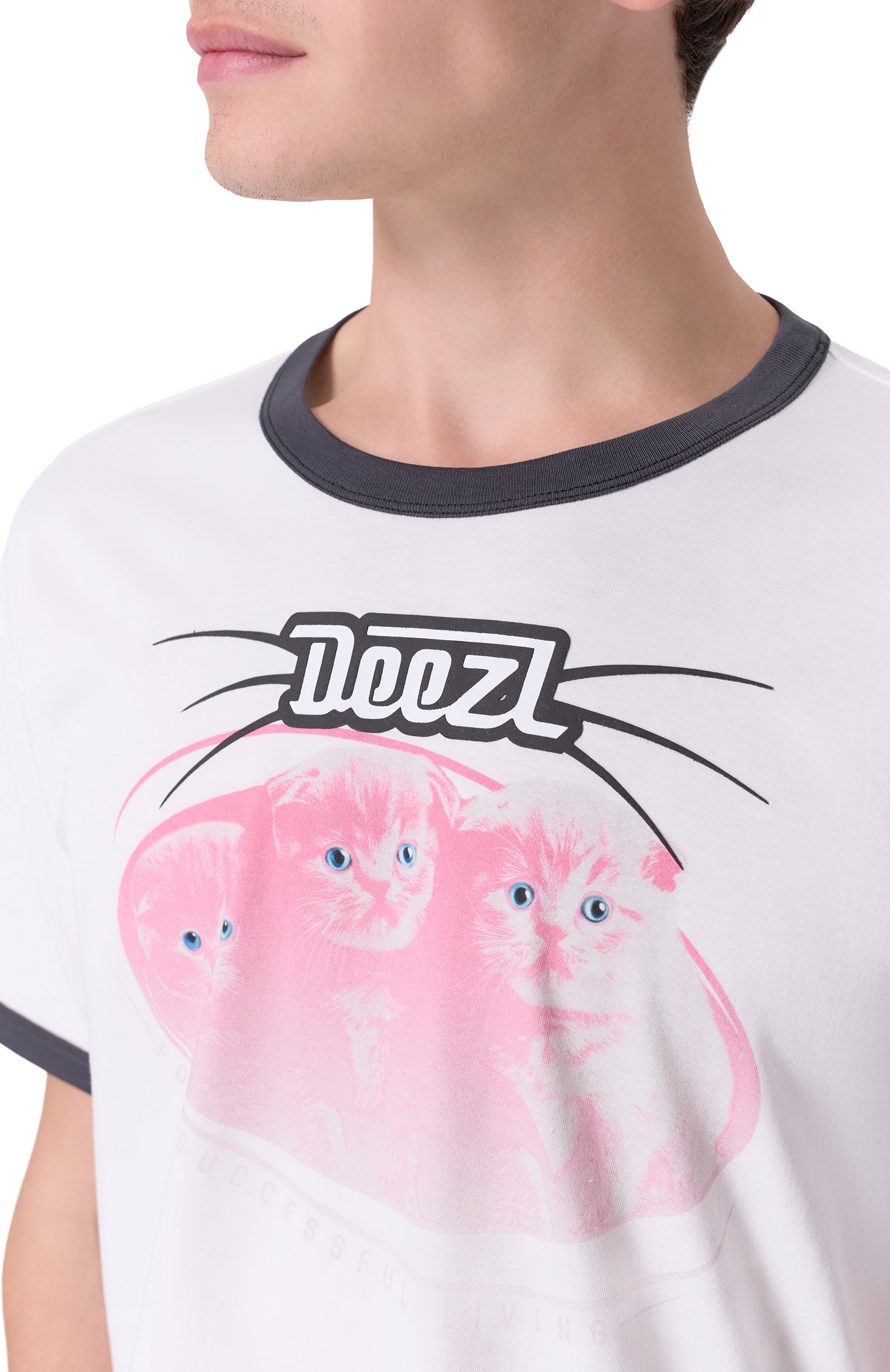 Хлопковая футболка DIESEL белого цвета по цене 14200 руб., арт. A19639/0PLAT, фото 5 Хлопковая футболка DIESEL, арт. A19639/0PLAT, фото 5