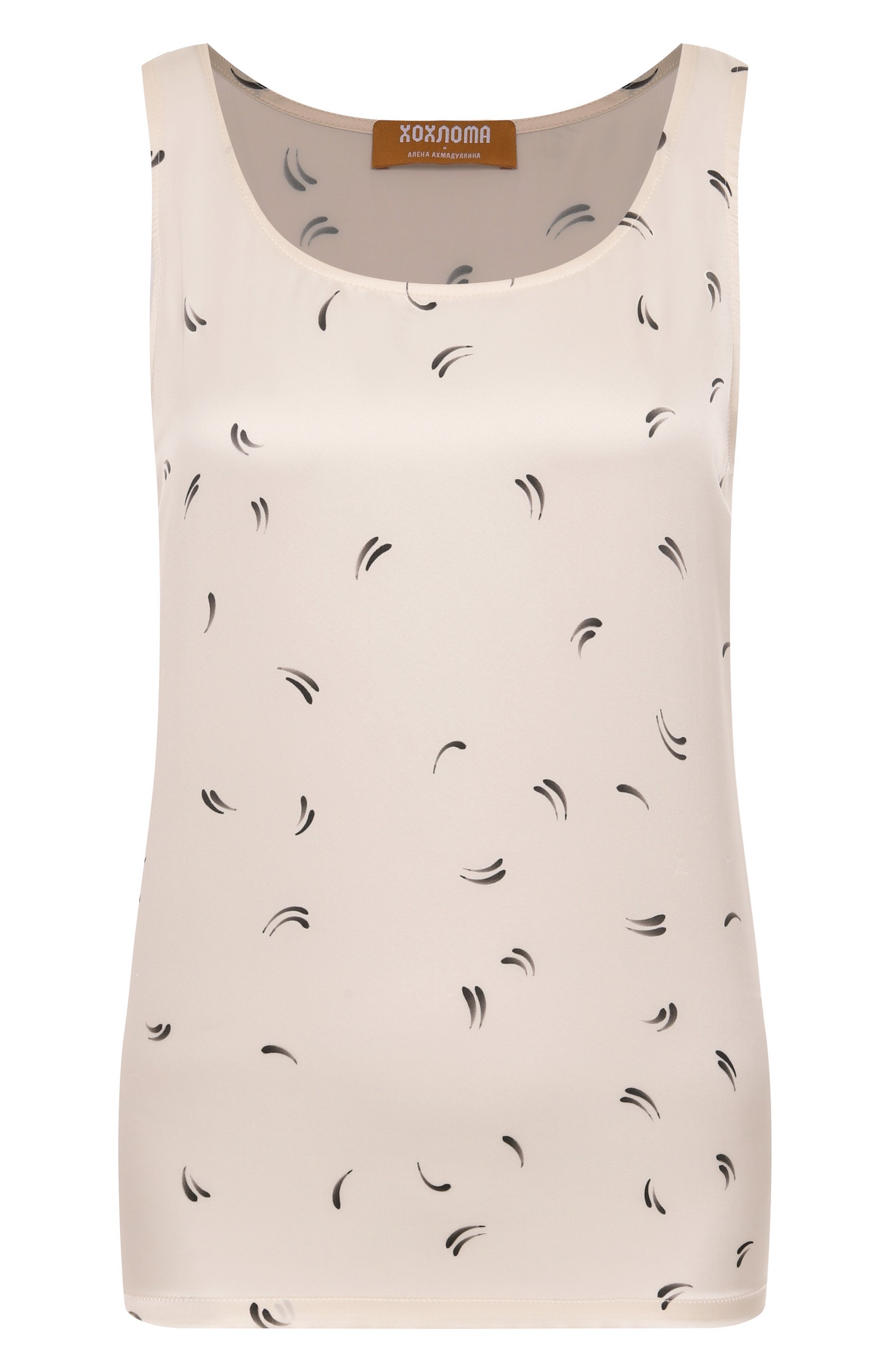 Атласный топ ХОХЛОМА Х АЛЕНА АХМАДУЛЛИНА кремового цвета по цене 29000 руб., арт. WTT2111, фото 1 Атласный топ ХОХЛОМА Х АЛЕНА АХМАДУЛЛИНА, арт. WTT2111, фото 1