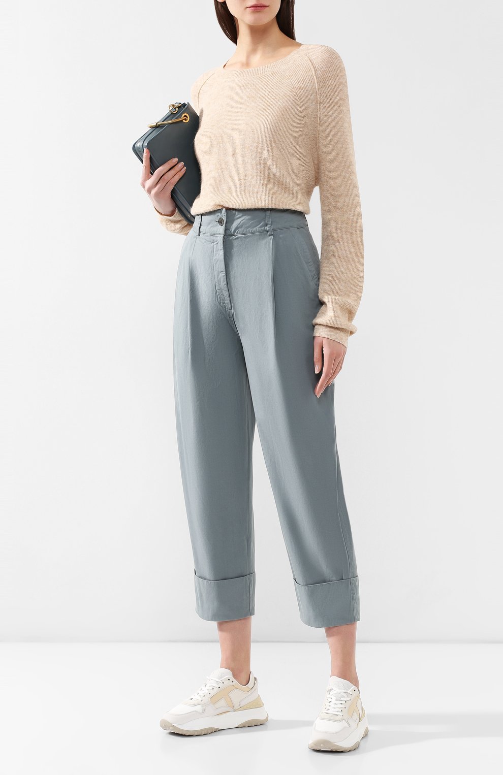 Хлопковые брюки ACNE STUDIOS зеленого цвета по цене 23950 руб., арт. AK0077, фото 2 Хлопковые брюки ACNE STUDIOS, арт. AK0077, фото 2