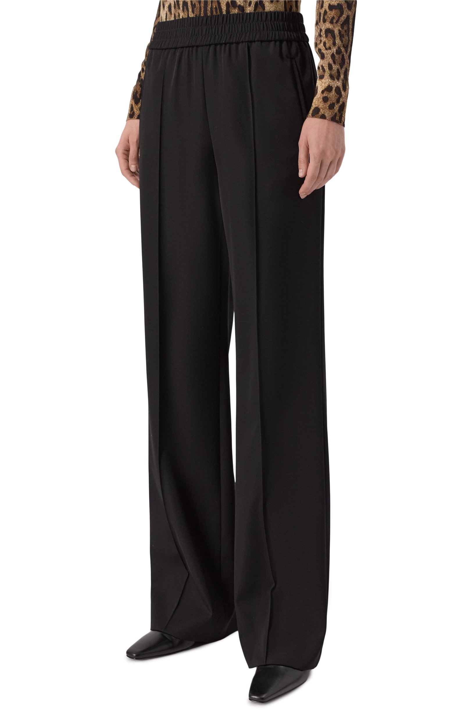 Шерстяные брюки DOLCE & GABBANA черного цвета по цене 99500 руб., арт. FTC6ZT/FU20W, фото 3 Шерстяные брюки DOLCE & GABBANA, арт. FTC6ZT/FU20W, фото 3