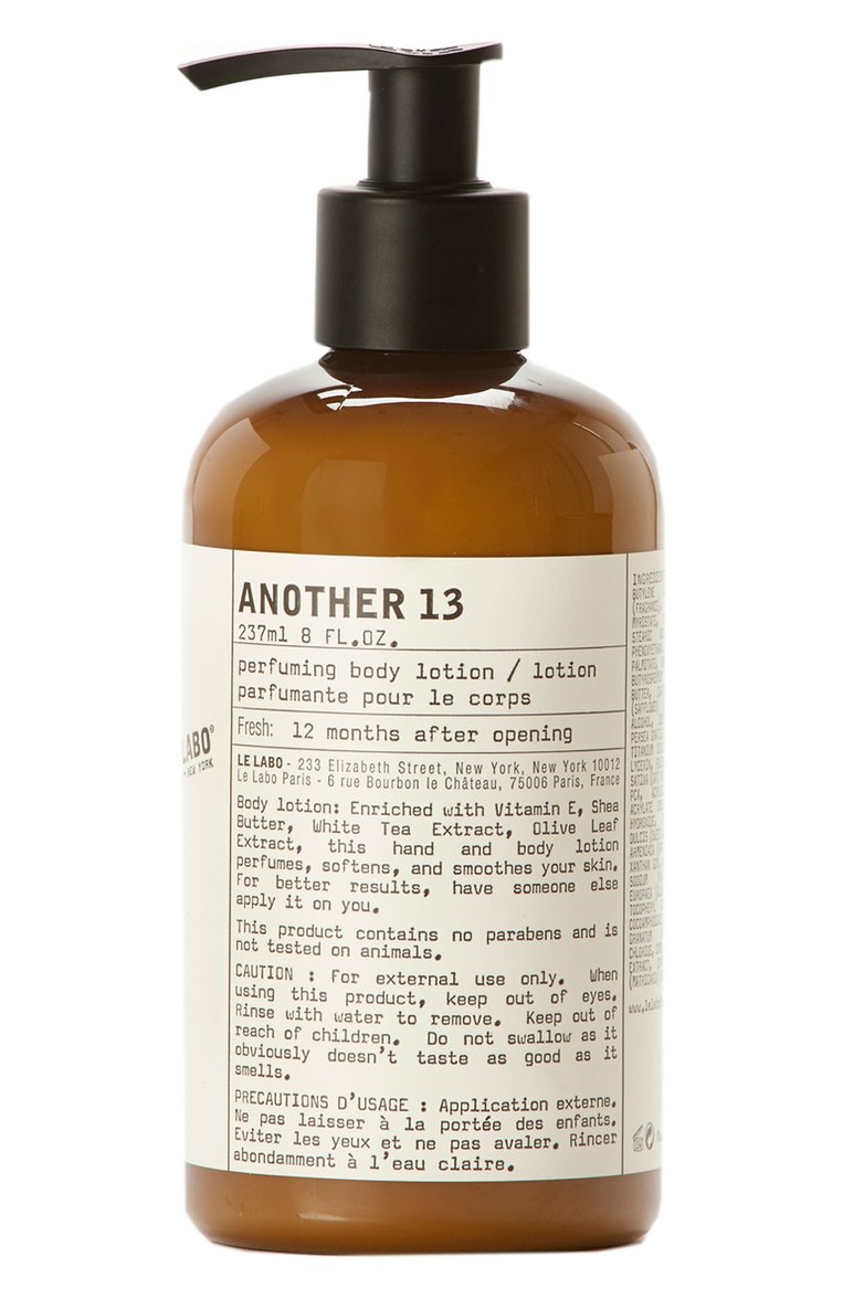 Лосьон для тела another 13 (237ml) LE LABO бесцветного цвета, арт. 842185102939 | Фото 1 (Статус проверки: Проверена категория; Тип продукта: Лосьоны; Назначение: Для тела; Региональные ограничения белый список (Axapta Mercury): Не проставлено; Нос: Не проставлено; Косметика кросс-кт: Уход У)