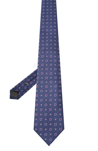 Шелковый галстук CANALI темно-синего цвета по цене 12150 руб., арт. 18/HJ02854, фото 2 Шелковый галстук CANALI, арт. 18/HJ02854, фото 2