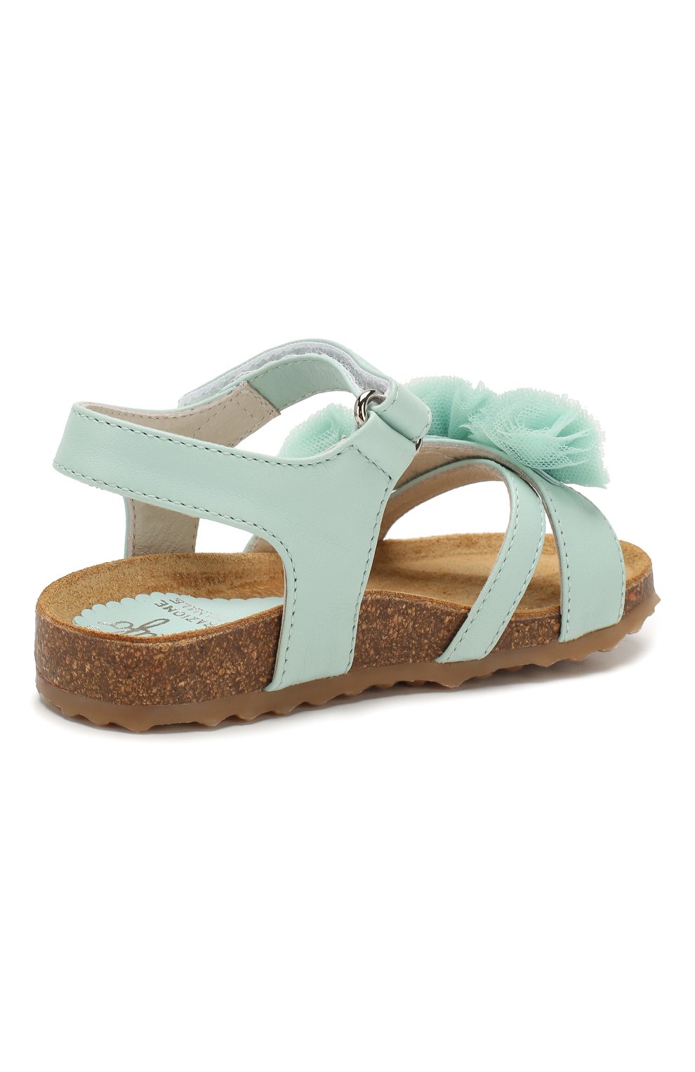 Кожаные босоножки IL GUFO светло-зеленого цвета по цене 19050 руб., арт. G539/VITELL0 NAPPAC0/23-26, фото 3 Кожаные босоножки IL GUFO, арт. G539/VITELL0 NAPPAC0/23-26, фото 3