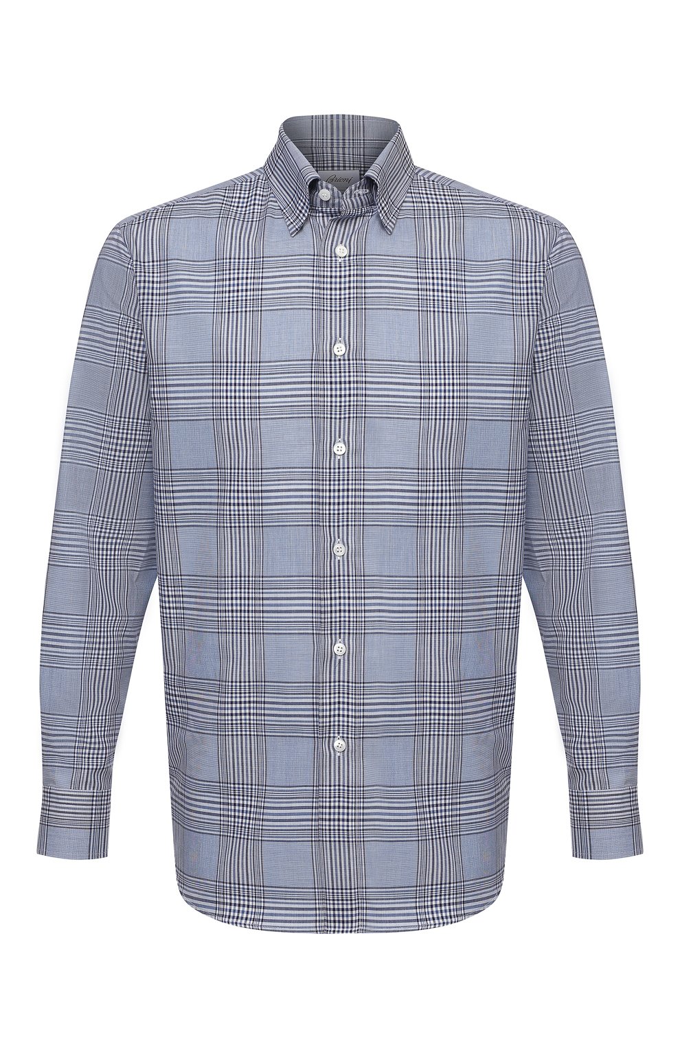 Хлопковая рубашка BRIONI голубого цвета по цене 59350 руб., арт. SCAY0L/P0022, фото 1 Хлопковая рубашка BRIONI, арт. SCAY0L/P0022, фото 1