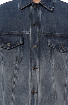 Мужская джинсовая куртка MSGM синего цвета, арт. 3640MH231LT/247099 | Фото 5 (Кросс-КТ: Куртка, Деним; Рукава: Длинные; Материал сплава: Проставлено; Материал внешний: Хлопок, Деним; Драгоценные камни: Проставлено; Длина (верхняя одежда): Короткие; Стили: Кэжуэл)