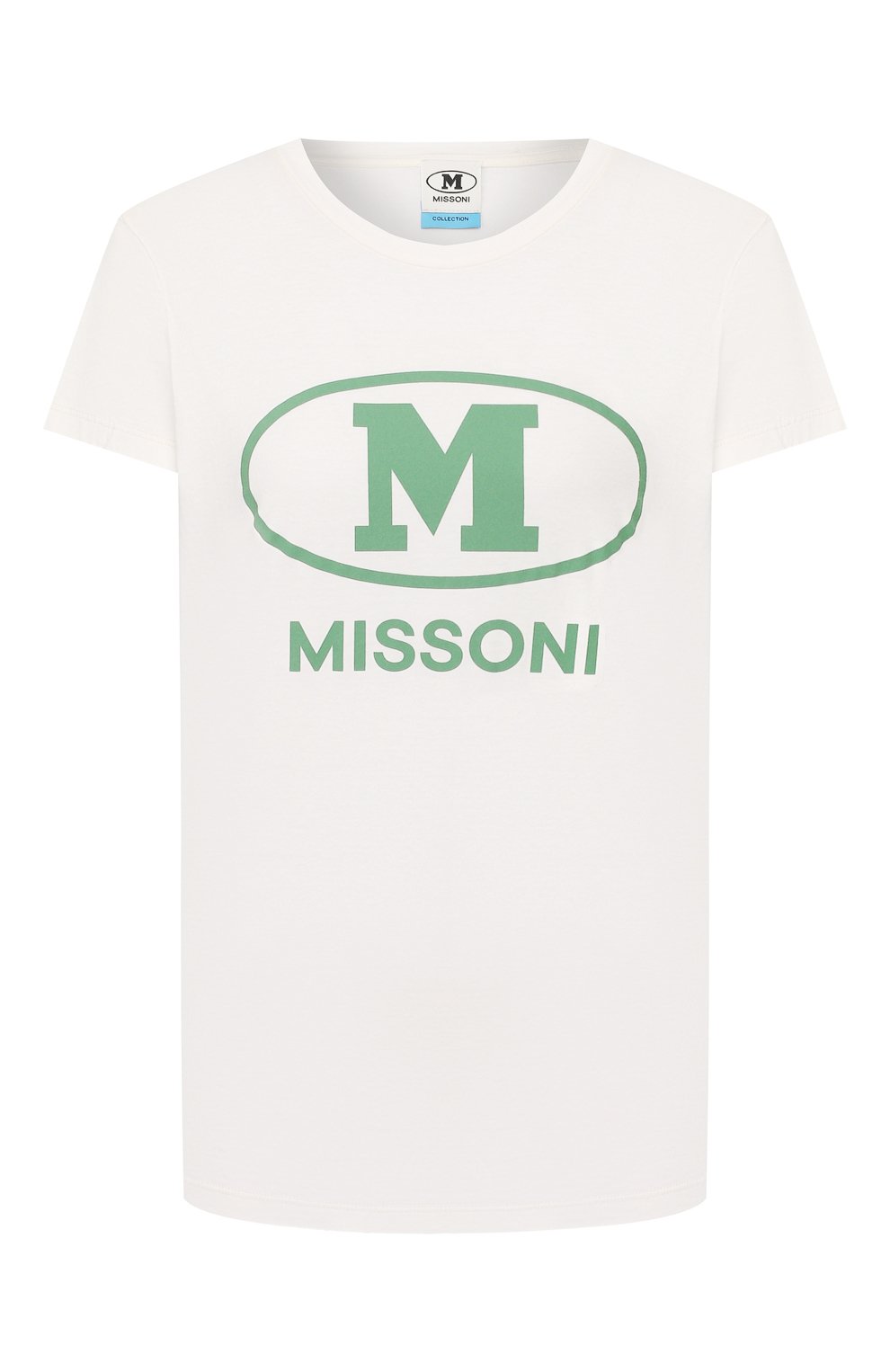 Хлопковая футболка M MISSONI кремового цвета по цене 10850 руб., арт. 2DL00044/2J003J, фото 1 Хлопковая футболка M MISSONI, арт. 2DL00044/2J003J, фото 1