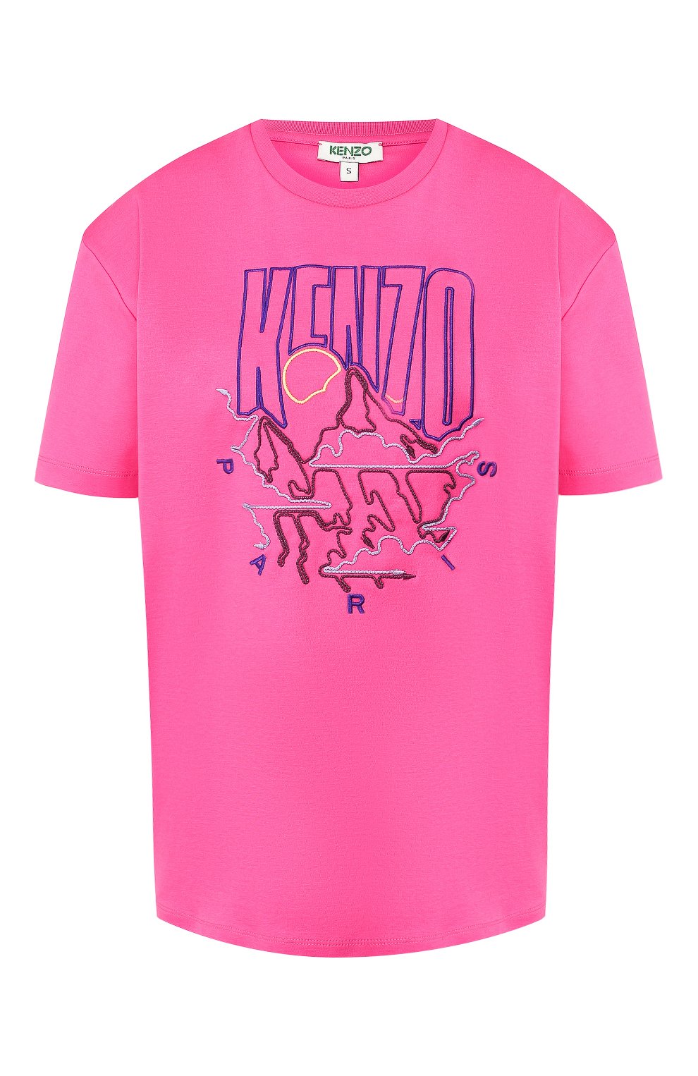 Хлопковая футболка KENZO фуксия цвета по цене 27600 руб., арт. F962TS950939, фото 1 Хлопковая футболка KENZO, арт. F962TS950939, фото 1