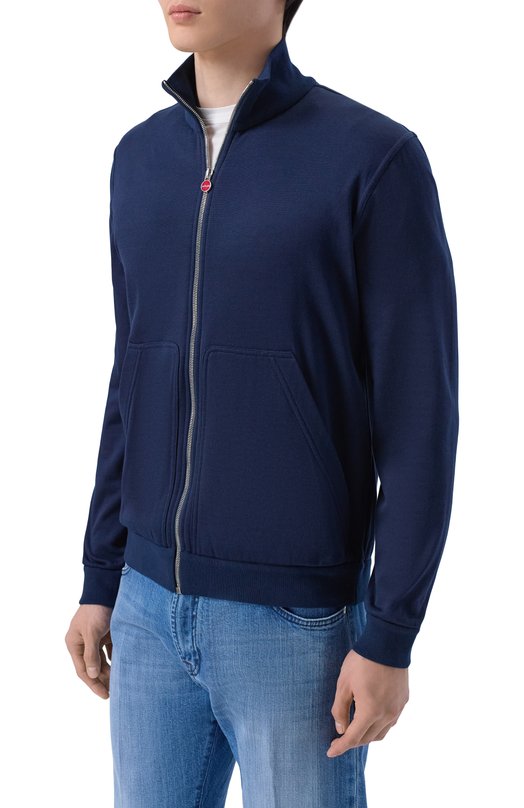 Толстовка из хлопка и шелка Kiton UMK0888 Синий  UMK0888 Фото 3