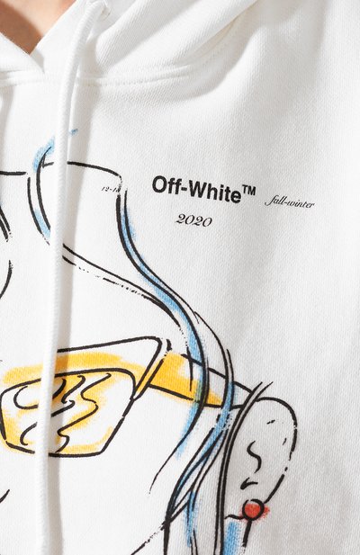 Хлопковое худи OFF-WHITE белого цвета по цене 53950 руб., арт. 0WBB016E190030620110, фото 5 Хлопковое худи OFF-WHITE, арт. 0WBB016E190030620110, фото 5