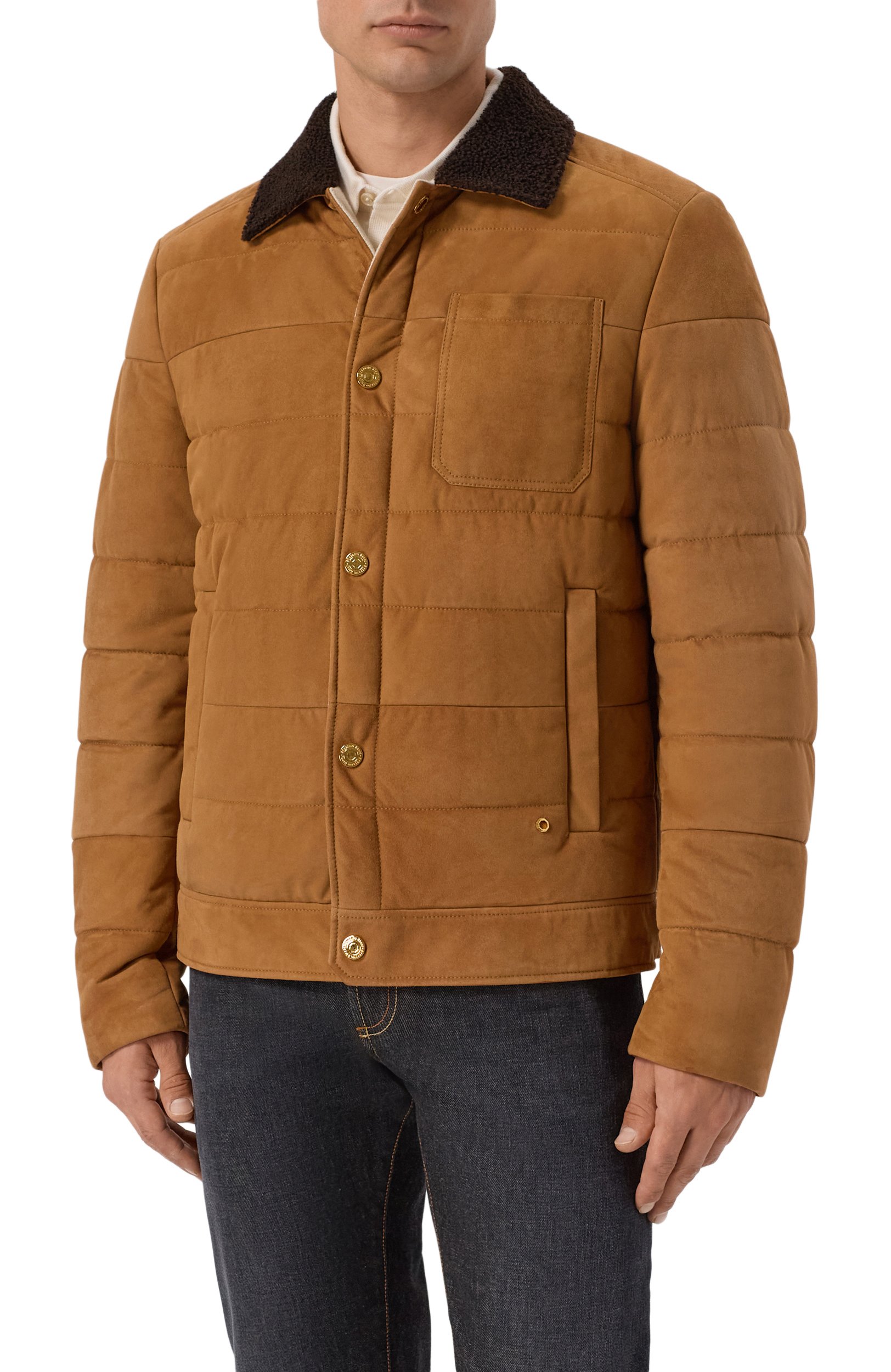 Замшевая куртка с воротнико м из овчины STEFANO RICCI, арт. MDJ5300111/5911_001, фото 3