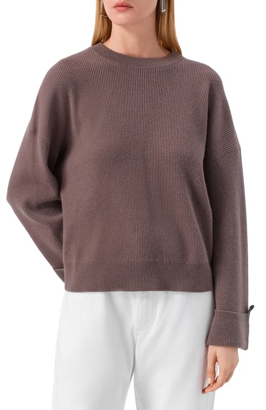 Кашемировый свитер Brunello Cucinelli M12220900 Коричневый  M12220900 Фото 3