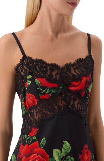 Шелковое платье DOLCE & GABBANA черного цвета по цене 399500 руб., арт. F619NT/FSA9R, фото 4 Шелковое платье DOLCE & GABBANA, арт. F619NT/FSA9R, фото 4
