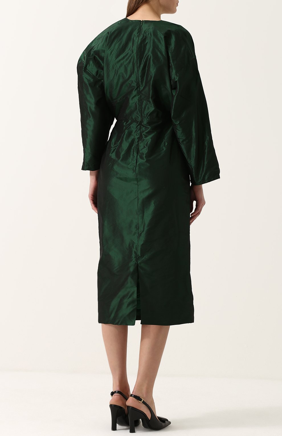 Шелковое платье-миди с глубоким v-образным вырезом TATA NAKA, арт. TN20000/TAFFETA, фото 4