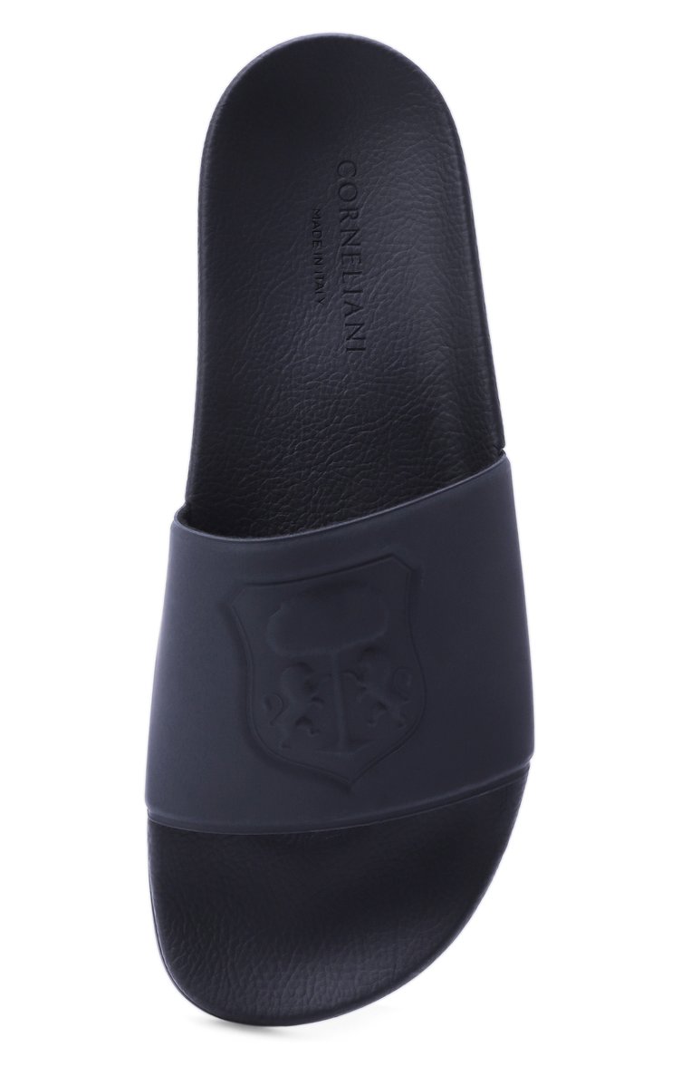 Мужские шлепанцы CORNELIANI темно-синего цвета, арт. 25TM88-2520961 | Фото 6 (Нос: Не проставлено; Материал внутренний: Текстиль; Материал внешний: Резина, Пластик)