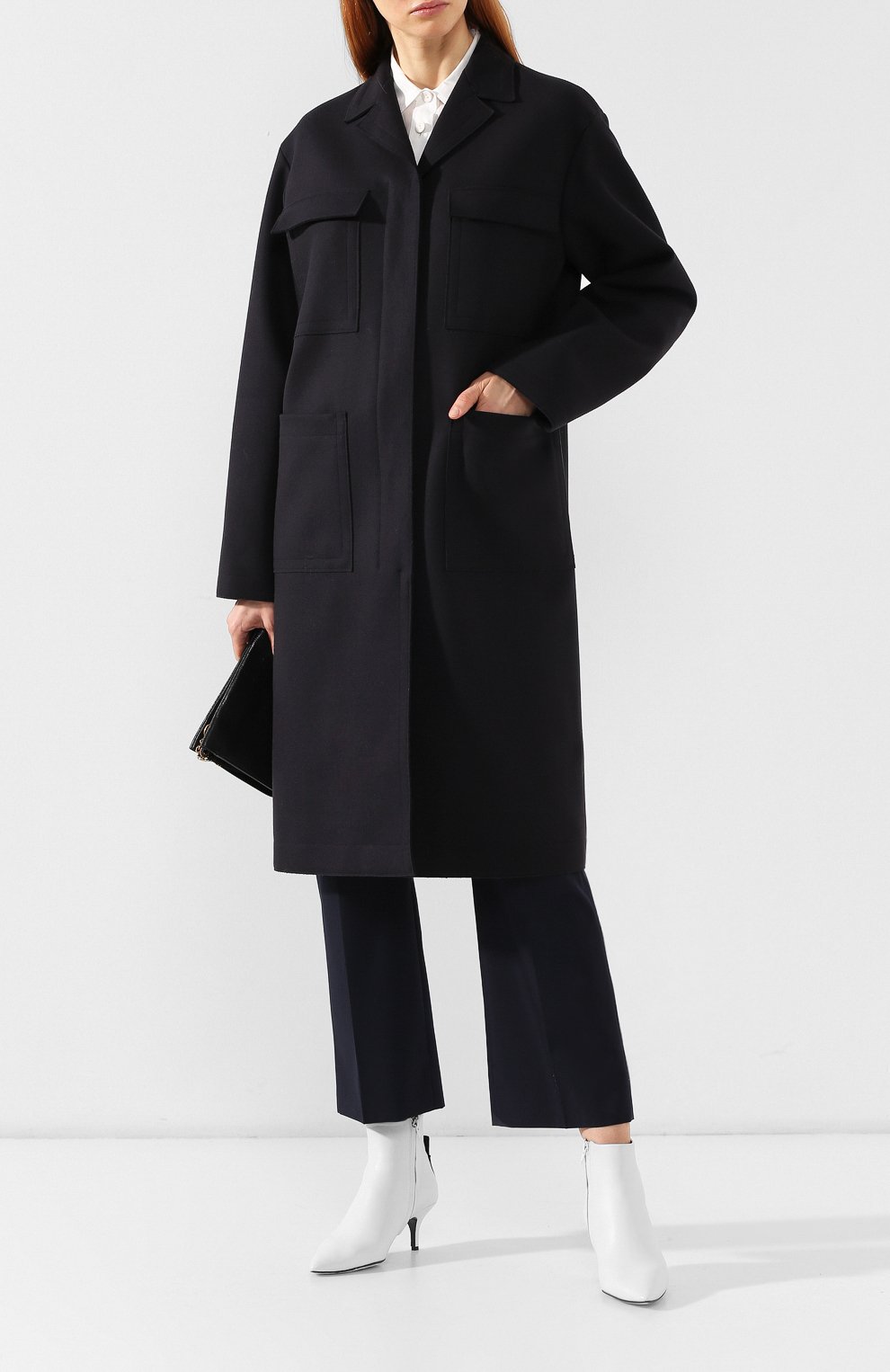 Шерстяное пальто JIL SANDER NAVY темно-синего цвета по цене 69950 руб., арт. JNWM1001B/JM2108, фото 2 Шерстяное пальто JIL SANDER NAVY, арт. JNWM1001B/JM2108, фото 2