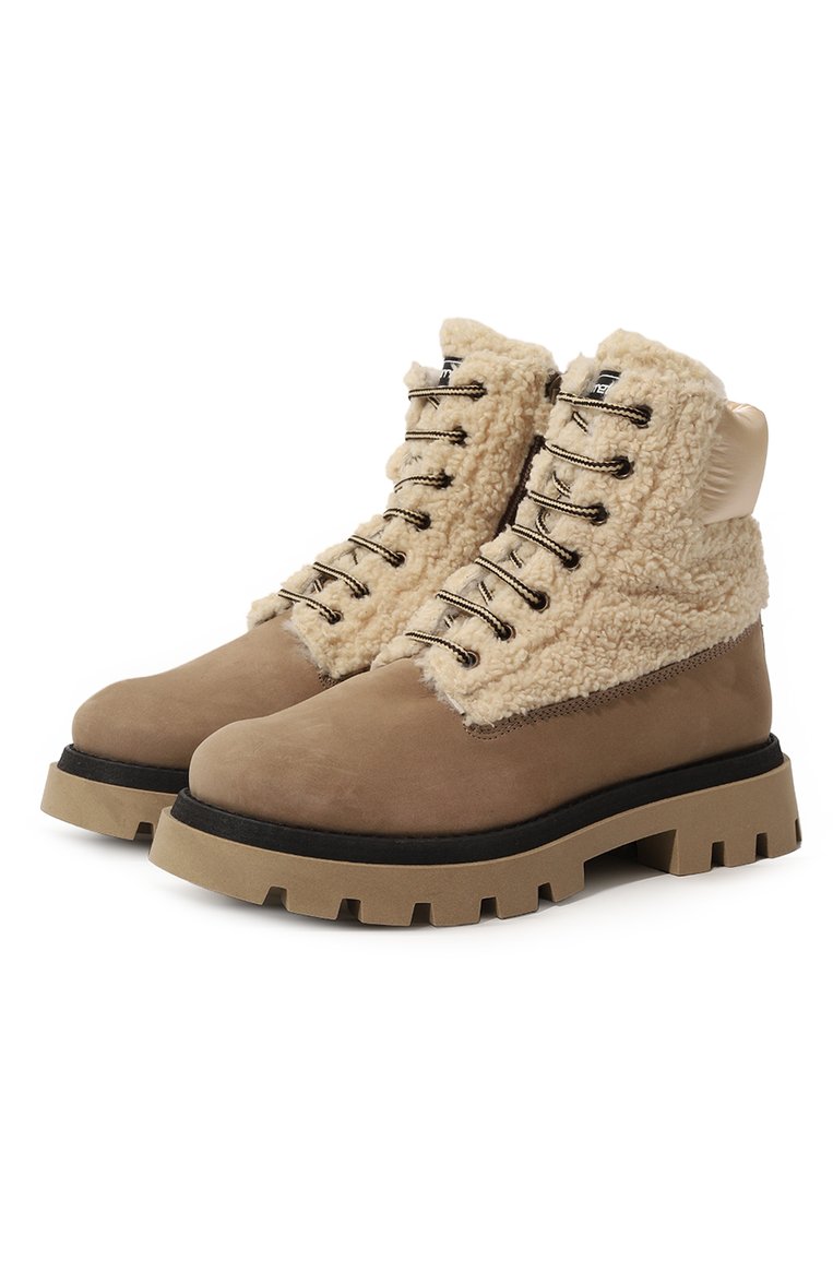 Детские ботинки JARRETT светло-бежевого цвета, арт. J3TR196A/LEATHER/M0NT0NE BEIGE/35-40 | Фото 1 (Материал внешний: Текстиль; Кросс-КТ: хайкеры; Материал утеплителя: Натуральный мех; Материал сплава: Проставлено; Нос: Не проставлено)