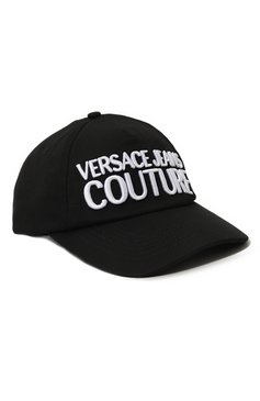 Мужская хлопковая бейсболка VERSACE JEANS COUTURE черно-белого цвета, арт. 75YAZK10/ZG010 | Фото 1 (Материал: Текстиль, Хлопок; Материал сплава: Проставлено; Нос: Не проставлено)