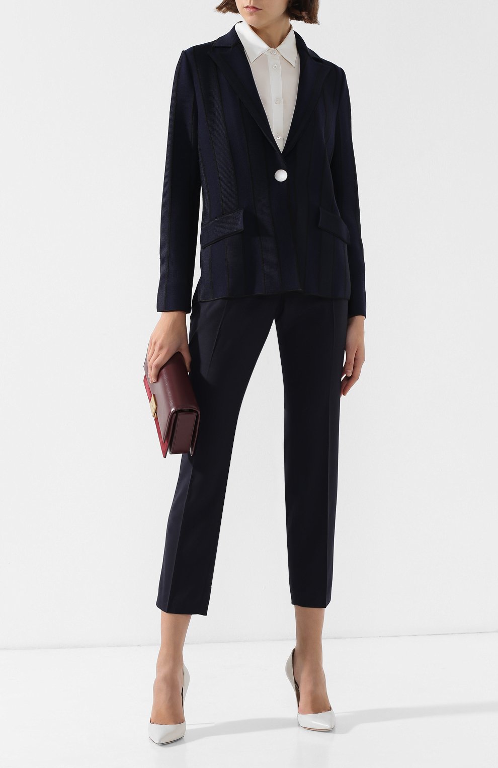Жакет в полоску из смеси шерсти и вискозы GIORGIO ARMANI, арт. 6ZAG13/AM37Z, фото 2