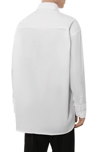 Хлопковая рубашка MM6 белого цвета по цене 61550 руб., арт. SH0DT0014/M35152, фото 4 Хлопковая рубашка MM6, арт. SH0DT0014/M35152, фото 4