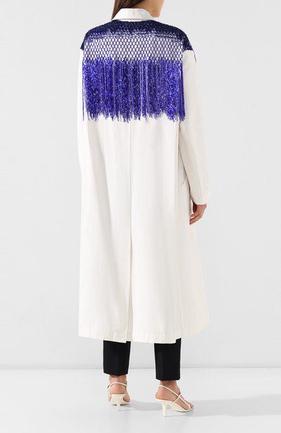 Хлопковый плащ DRIES VAN NOTEN белого цвета по цене 112000 руб., арт. 191-10226-7293, фото 4 Хлопковый плащ DRIES VAN NOTEN, арт. 191-10226-7293, фото 4
