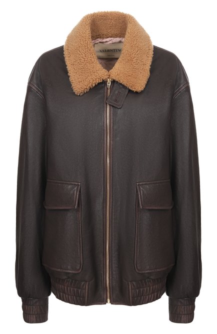 Женский кожаный бомбер VALENTINO, арт. 9B3NB16Z/AB2