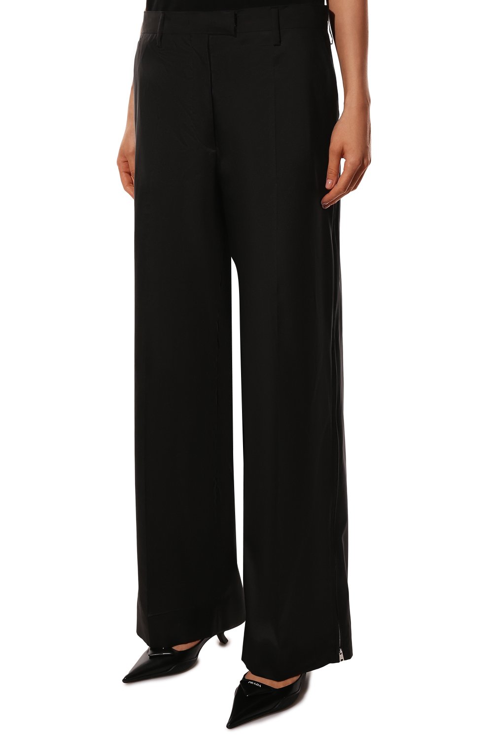 Шелковые брюки PRADA, арт. P286F-10GP-F0002-221, фото 3