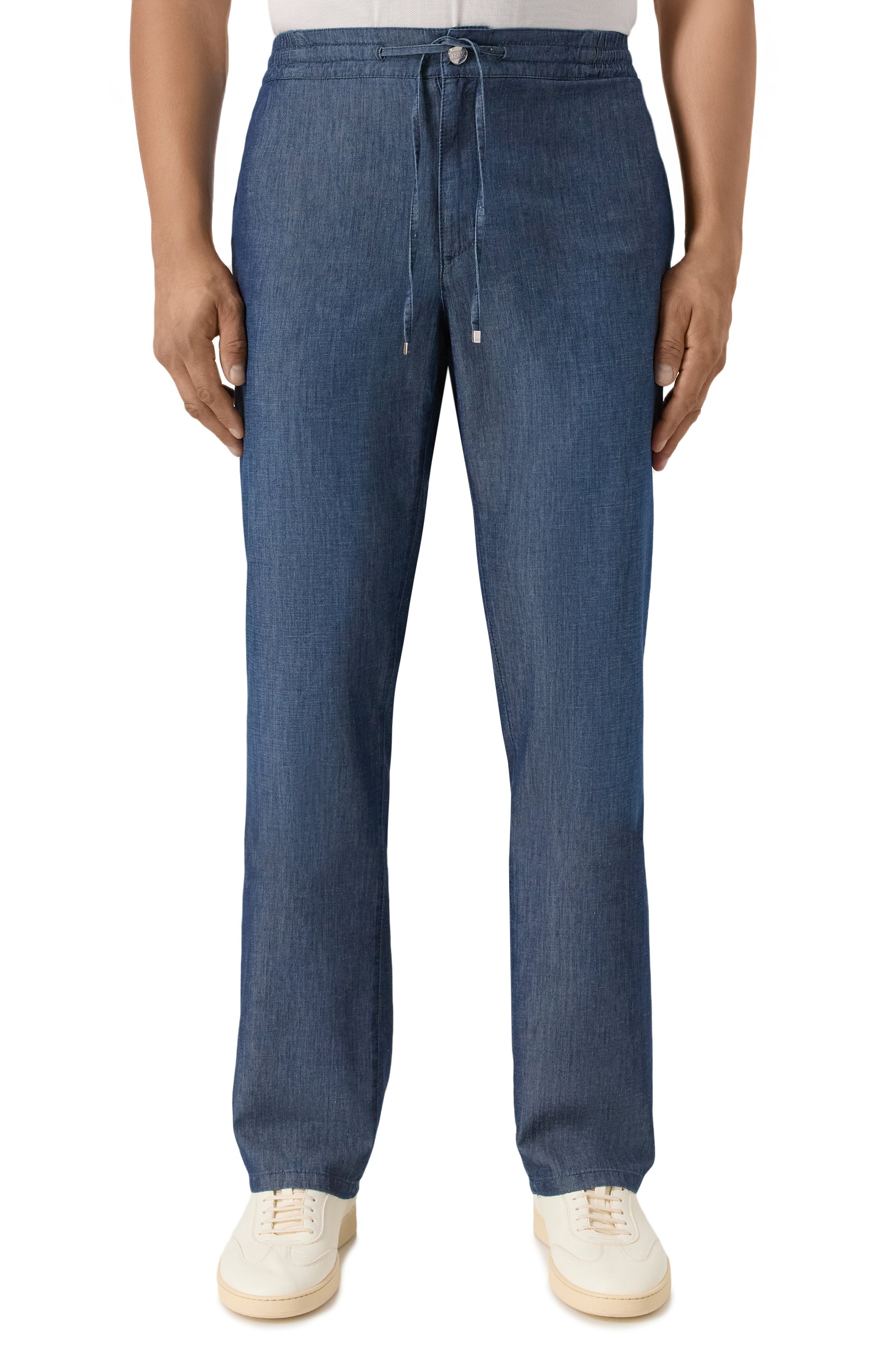 Брюки из шелка и хлопка ZILLI темно-синего цвета по цене 138500 руб., арт. CP201BM0425VZL000, фото 3 Брюки из шелка и хлопка ZILLI, арт. CP201BM0425VZL000, фото 3