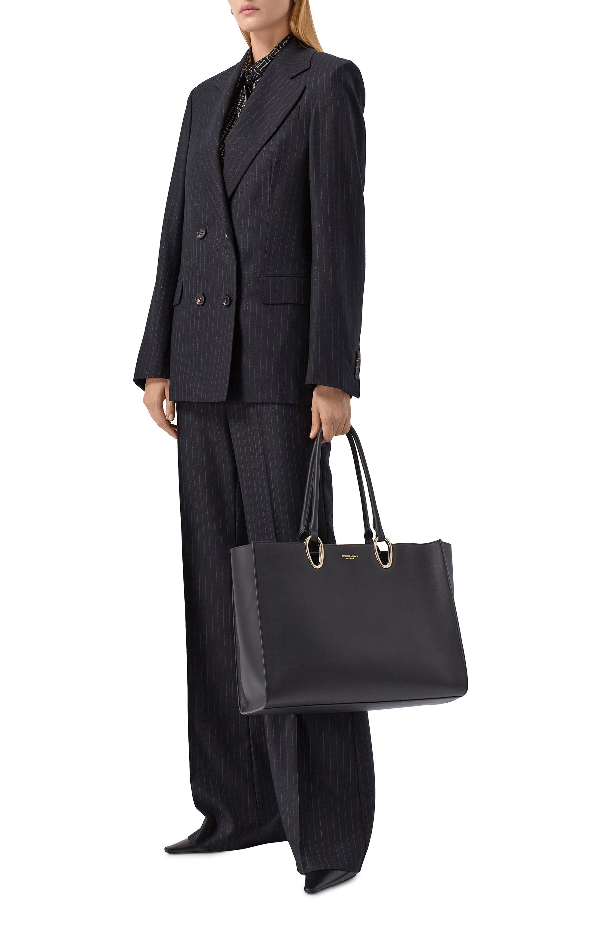 Сумка-тоут GIORGIO ARMANI черного цвета по цене 458000 руб., арт. GW001717/AF20989, фото 7 Сумка-тоут GIORGIO ARMANI, арт. GW001717/AF20989, фото 7