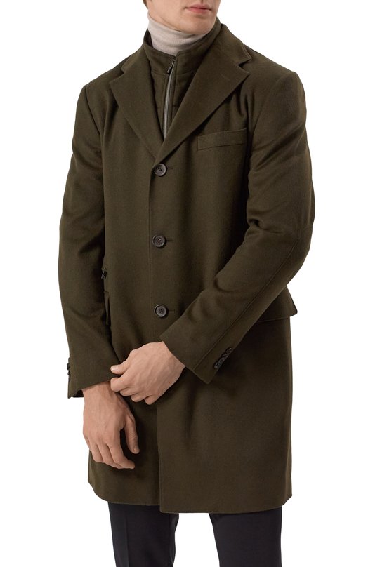 Шерстяное пальто Corneliani 941508-9412321 Хаки  941508-9412321 Фото 3