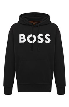 Мужской хлопковое худи BOSS ORANGE черного цвета, арт. 50487134 | Фото 1 (Рукава: Длинные; Принт: С принтом; Длина (для топов): Удлиненные; Мужское Кросс-КТ: Худи-одежда; Материал сплава: Проставлено; Материал внешний: Хлопок; Стили: Спорт-шик; Драгоценные камни: Проставлено)