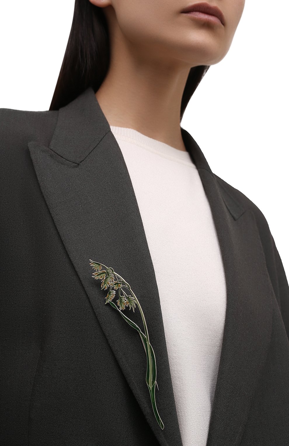 Брошь канареечник тростниковидный РУССКИЕ САМОЦВЕТЫ зеленого цвета по цене 19200 руб., арт. 41491, фото 2 Брошь канареечник тростниковидный РУССКИЕ САМОЦВЕТЫ, арт. 41491, фото 2