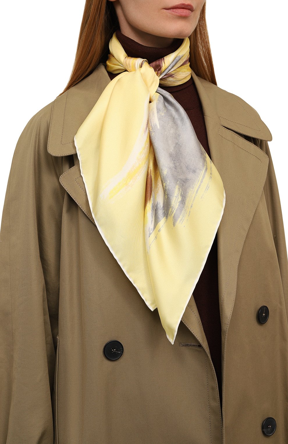 Шелковый платок LANVIN желтого цвета по цене 31800 руб., арт. 6L9090/SS234, фото 2 Шелковый платок LANVIN, арт. 6L9090/SS234, фото 2