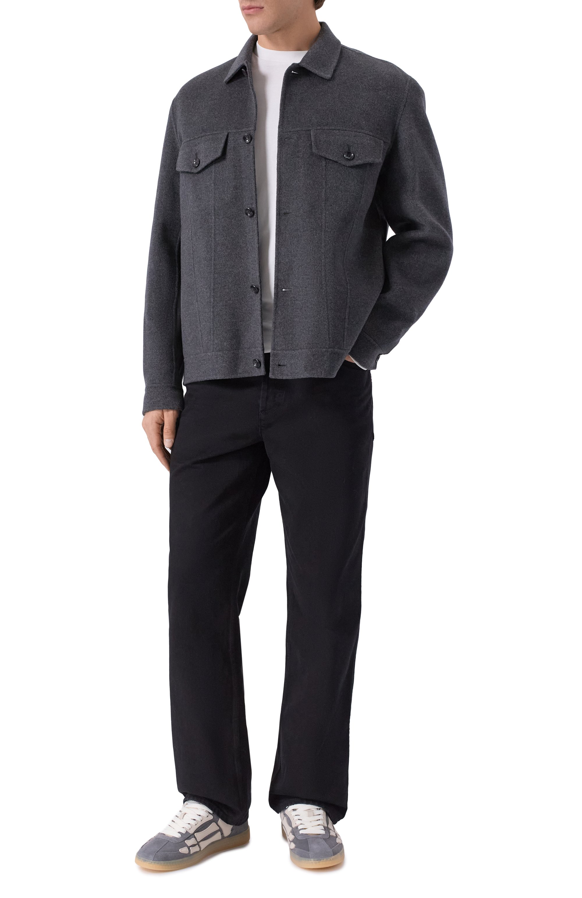 Куртка-рубашка из шерсти и кашемира ATTACHMENT темно-серого цвета по цене 145000 руб., арт. AB52-039, фото 2 Куртка-рубашка из шерсти и кашемира ATTACHMENT, арт. AB52-039, фото 2