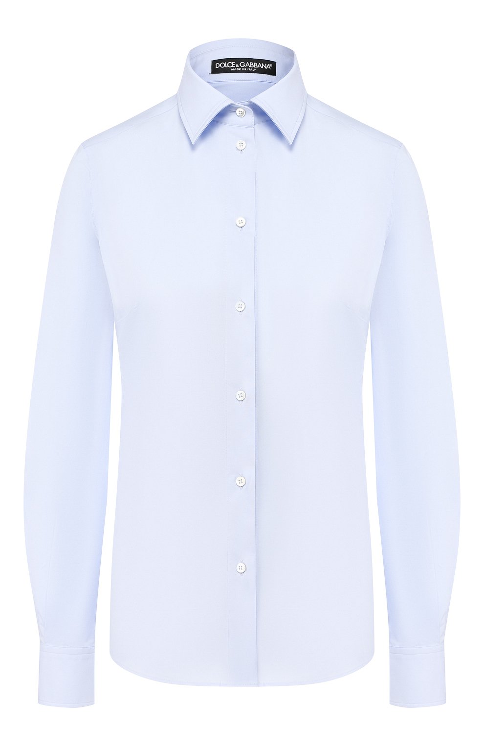 Хлопковая рубашка DOLCE & GABBANA голубого цвета по цене 52150 руб., арт. F5G19T/FUEAJ, фото 1 Хлопковая рубашка DOLCE & GABBANA, арт. F5G19T/FUEAJ, фото 1