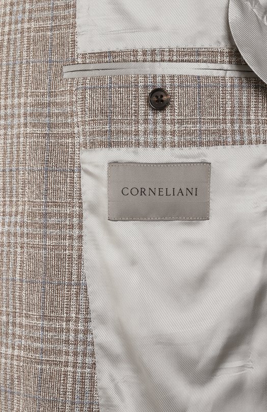 Пиджак из шелка и шерсти Corneliani 25X002-2516215 Бежевый  25X002-2516215 Фото 9