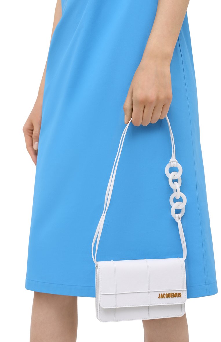 Женская сумка le riviera mini JACQUEMUS белого цвета, арт. 203BA09/308100 | Фото 2 (Размер: mini; Материал: Натуральная кожа; Сумки-технические: Сумки через плечо; Драгоценные камни: Проставлено; Материал сплава: Проставлено)